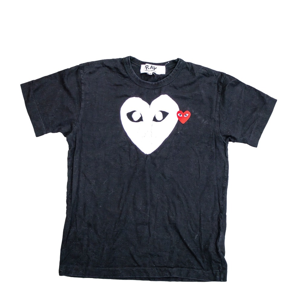Comme Des Garçons Play Big Heart T Shirt Black Short Sleeve Men's Size M